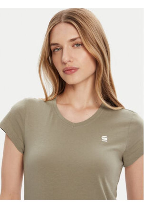 G-Star RAW - G-Star Raw T-Shirt Eyben D24533-4107 Zielony Slim Fit. Kolor: zielony. Materiał: bawełna