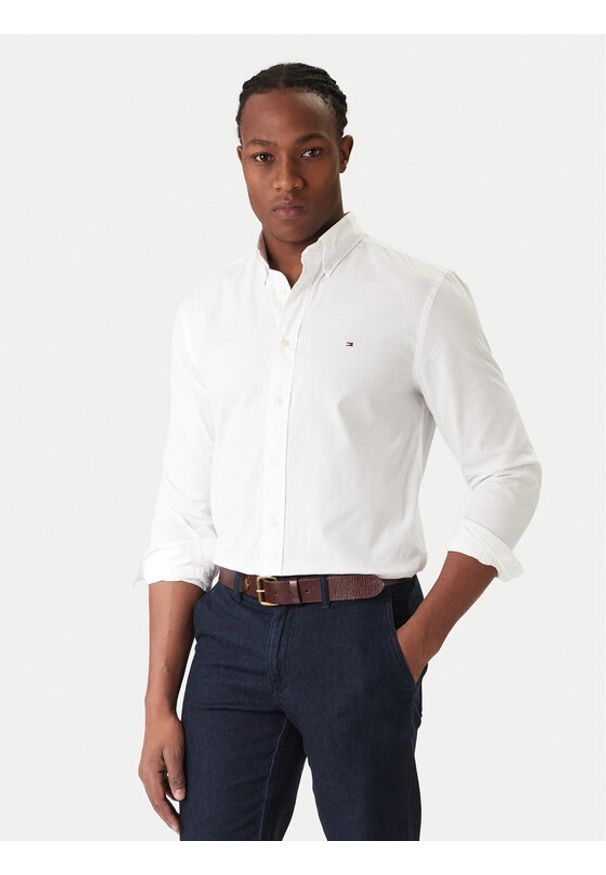 TOMMY HILFIGER - Tommy Hilfiger Koszula Core Flex MW0MW39988 Biały Regular Fit. Kolor: biały. Materiał: bawełna