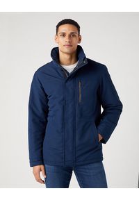 Wrangler - WRANGLER BODYGUARD JACKET MĘSKA KURTKA ZIMOWA Z KAPTUREM CIEPŁA NAVY W40BWW114. Typ kołnierza: kaptur. Sezon: zima