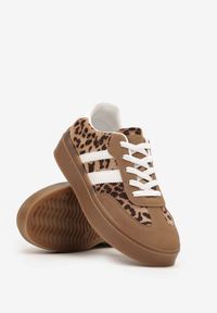 Born2be - Panterkowe Sneakersy w Stylu Tenisówek z Paskami Nilomira. Okazja: na co dzień. Zapięcie: pasek. Materiał: jeans #6