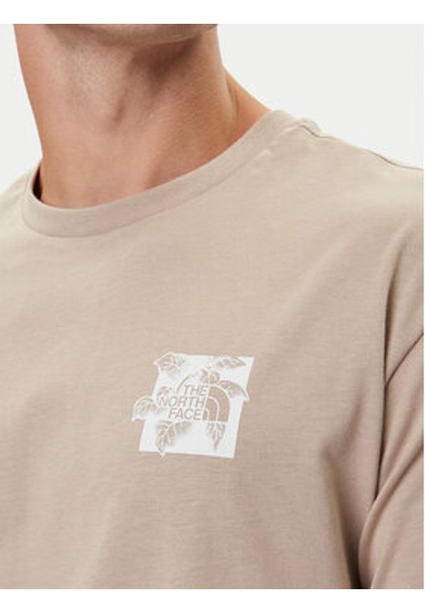 The North Face T-Shirt Connect NF0A8E3Y Beżowy Relaxed Fit. Kolor: beżowy. Materiał: bawełna