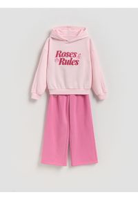 Reserved - Bawełniany komplet - pastelowy róż. Kolor: różowy. Materiał: bawełna #1