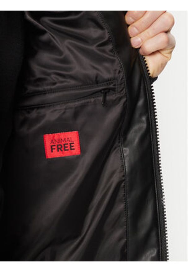 Hugo - HUGO Bezrękawnik Borintino2441 50527323 Czarny Slim Fit. Kolor: czarny. Materiał: skóra. Długość rękawa: bez rękawów