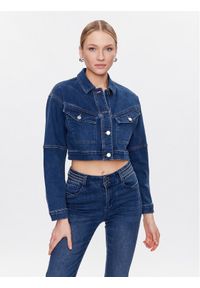 Morgan Kurtka jeansowa 231-VEIKO Niebieski Regular Fit. Kolor: niebieski. Materiał: jeans, bawełna