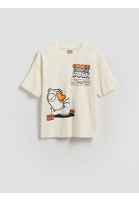 Reserved - T-shirt Goose Goose Duck - złamana biel. Materiał: dzianina, bawełna #1