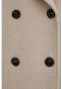 Answear Lab płaszcz wełniany kolor beżowy przejściowy oversize. Kolor: beżowy. Materiał: wełna. Styl: wakacyjny #4