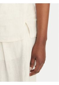 Eleh Bluzka SS260317 Biały Regular Fit. Kolor: biały. Materiał: len #4