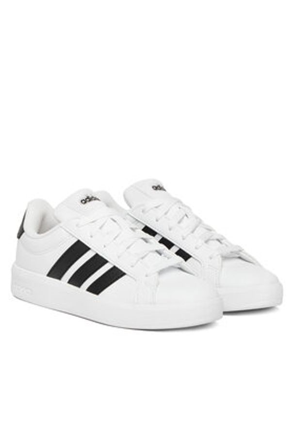 Adidas - adidas Sneakersy Grand Court 3.0 JP9365 Biały. Kolor: biały. Materiał: skóra