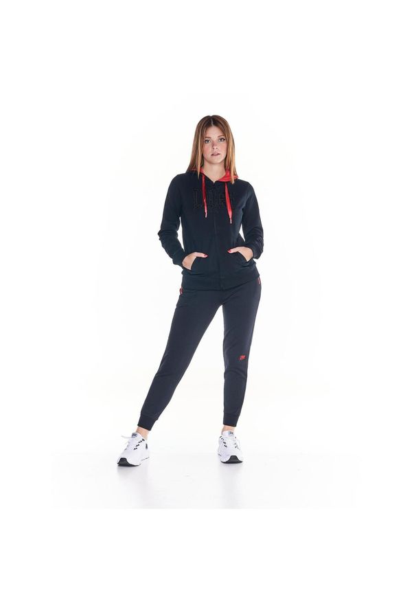 LEONE 1947 APPAREL - Damski dres z kapturem, uniwersytecki. Kolor: czarny. Materiał: dresówka. Sport: fitness