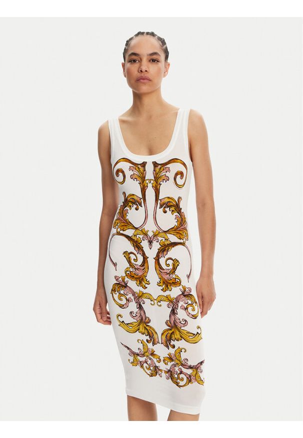 Versace Jeans Couture Sukienka codzienna 78HAO9P6 Biały Slim Fit. Okazja: na co dzień. Kolor: biały. Materiał: wiskoza. Typ sukienki: proste. Styl: casual