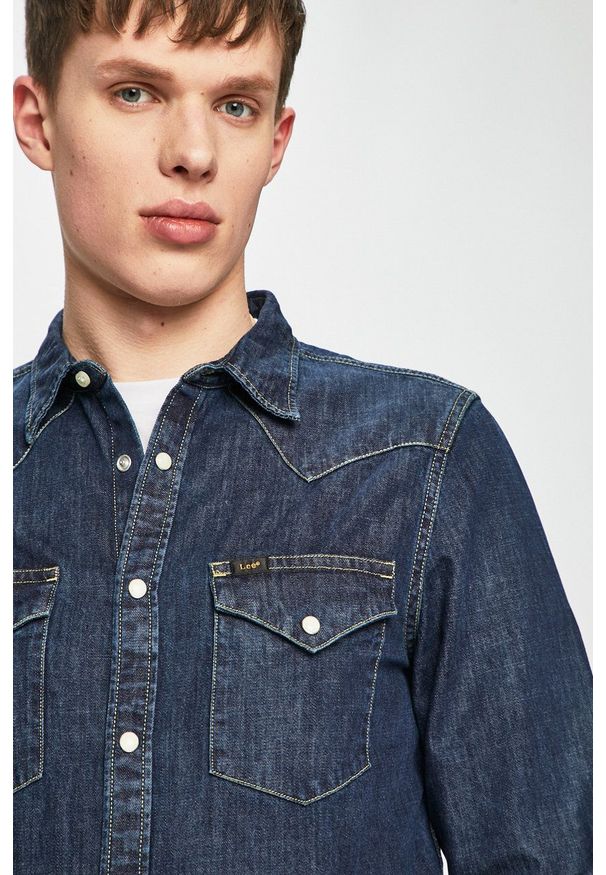 Lee - LEE WESTERN SHIRT MĘSKA KOSZULA JEANSOWA BLUEPRINT L643PLLH 112115418. Materiał: jeans