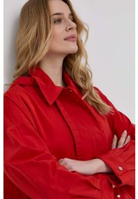 Marella kurtka damska kolor czerwony przejściowa oversize. Kolor: czerwony. Materiał: tkanina, materiał. Wzór: gładki #6