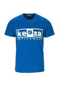 Koszulka sportowa męska KEEZA bawełniana. Kolor: niebieski. Materiał: bawełna. Sport: piłka nożna