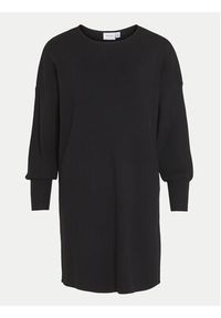 Vila Sukienka dzianinowa Cilja 14099478 Czarny Relaxed Fit. Kolor: czarny. Materiał: wiskoza #3