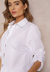 Renee - Biała Koszula z Kołnierzem i Rękawami na Guzik Spruha. Kolekcja: plus size. Kolor: biały. Długość rękawa: długi rękaw. Długość: długie #5