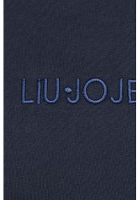 Liu Jo bluza bawełniana M000P203HOODIEJEANS męska kolor granatowy z kapturem z aplikacją. Typ kołnierza: kaptur. Kolor: niebieski. Materiał: bawełna. Wzór: aplikacja #3
