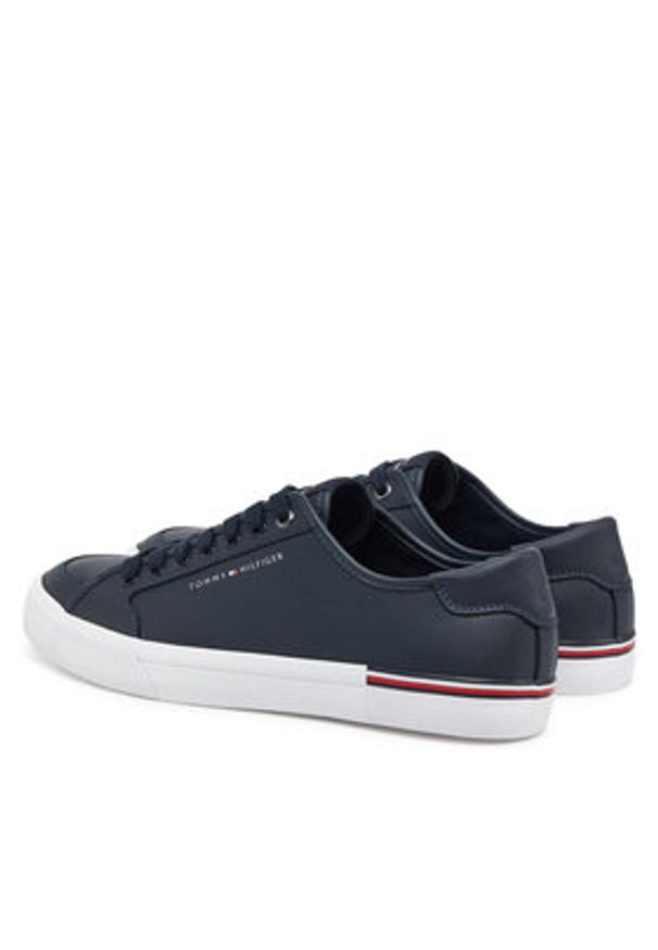 TOMMY HILFIGER - Tommy Hilfiger Sneakersy Core Corporate Vulc Leather FM0FM05399 Granatowy. Kolor: niebieski. Materiał: skóra