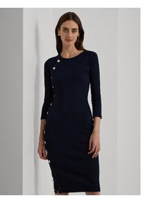 Lauren Ralph Lauren Sukienka codzienna 250940561001 Granatowy Slim Fit. Okazja: na co dzień. Kolor: niebieski. Materiał: bawełna. Typ sukienki: proste. Styl: casual #2