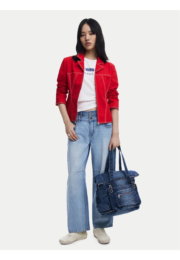 Desigual Plecak 25SAKD02 Granatowy. Kolor: niebieski. Materiał: materiał