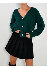 Sinsay - Rozpinany sweter na guziki - zielony. Kolor: zielony
