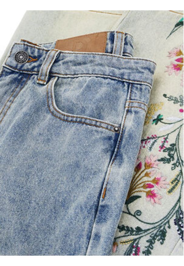 Desigual Jeansy Texas 25SWDD01 Niebieski Straight Fit. Kolor: niebieski
