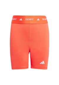 Adidas - Legginsy TECHFIT Short. Kolor: czerwony. Materiał: materiał. Technologia: Techfit (Adidas). Długość: krótkie #2