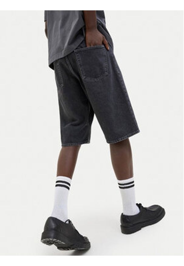 Jack & Jones Szorty jeansowe Iron 12278463 Czarny Baggy Fit. Kolor: czarny. Materiał: bawełna