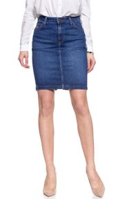 Lee - SPÓDNICA JEANSOWA LEE HIGH WAIST SKIRT TRUE BLUE L38QROPB. Stan: podwyższony. Materiał: jeans #3