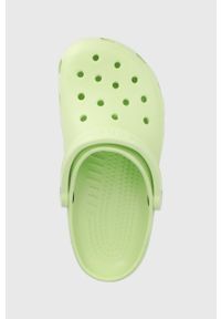 Crocs klapki Classic 10001. Nosek buta: okrągły. Kolor: zielony. Materiał: materiał, guma. Wzór: gładki #4
