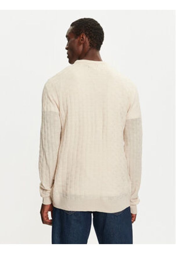 Brave Soul Sweter MK-248BURKE Beżowy Regular Fit. Kolor: beżowy. Materiał: syntetyk