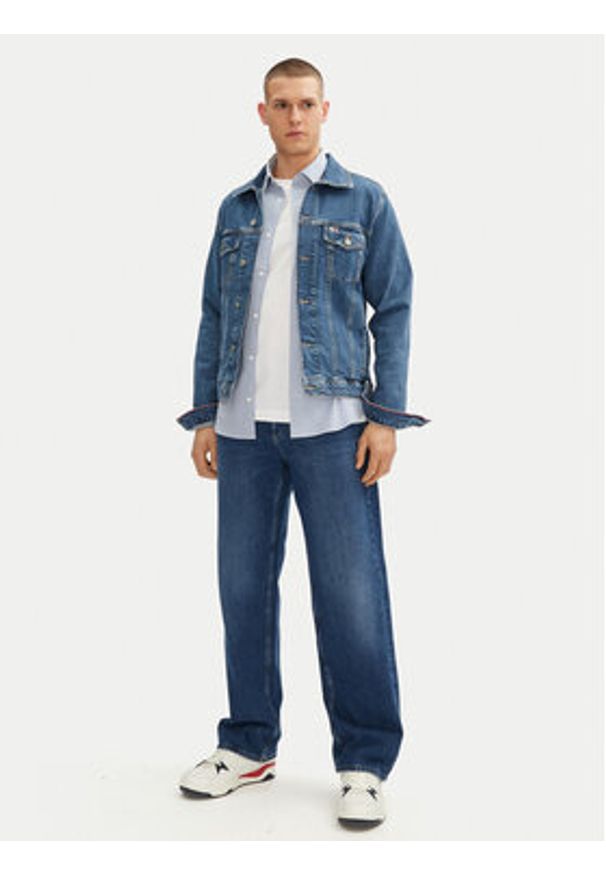 Tommy Jeans Kurtka jeansowa Ryan DM0DM21047 Niebieski Regular Fit. Kolor: niebieski. Materiał: bawełna