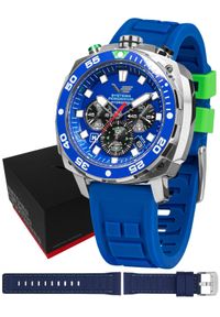 Zegarek męski Vostok Europe VK67-650A720S niebieski. Kolor: niebieski #1