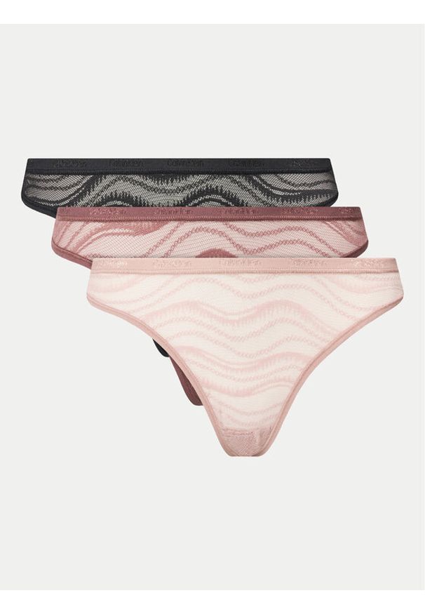 Calvin Klein Underwear Komplet fig Bikini 3Pk 000QD5203E Kolorowy. Materiał: syntetyk. Wzór: kolorowy