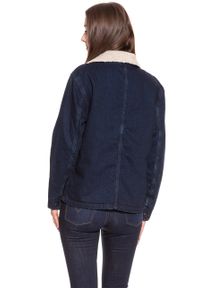 Lee - DAMSKA KURTKA JEANSOWA LEE SHERPA CHORE JACKET BROOME L54FCZXK. Materiał: jeans. Wzór: jednolity #8