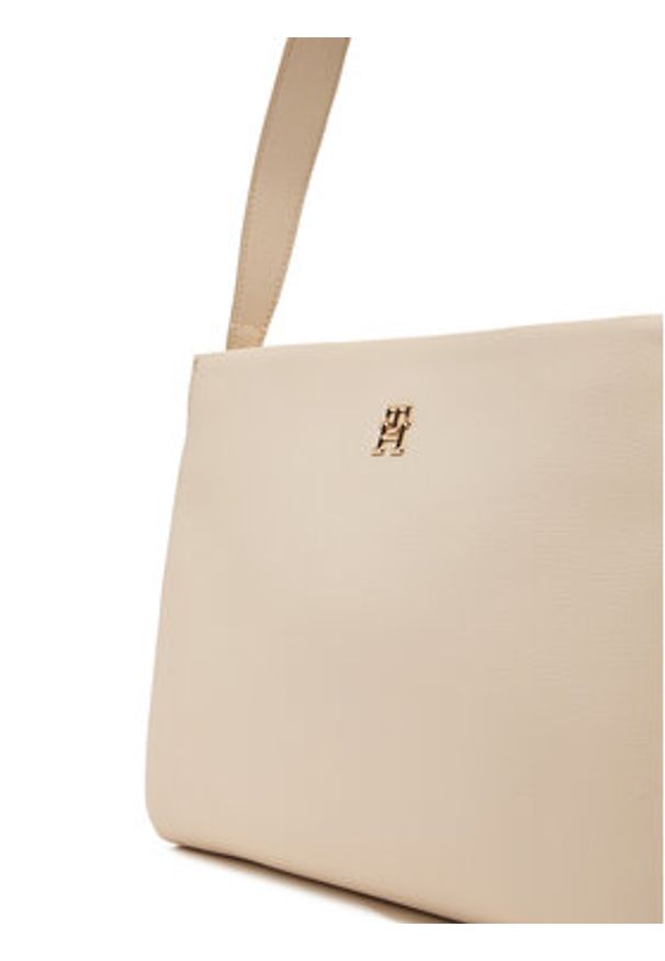 TOMMY HILFIGER - Tommy Hilfiger Torebka Th Legacy Med Satchel AW0AW17173 Écru. Materiał: skórzane