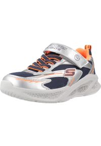 skechers - Kapcie SKECHERS METEORLIGHTSGLOWS Szary. Okazja: na co dzień. Kolor: szary. Materiał: syntetyk, tkanina