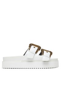 Versace Jeans Couture Klapki 78VA3SM1 Biały. Kolor: biały. Materiał: skóra
