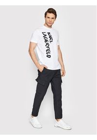 Karl Lagerfeld - KARL LAGERFELD T-Shirt Crewneck 755065 521224 Biały Regular Fit. Typ kołnierza: dekolt w karo. Kolor: biały. Materiał: bawełna #3