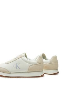 Calvin Klein Jeans Sneakersy Runner Laceup Low Mix Mg YW0YW01798 Biały. Kolor: biały. Materiał: skóra, zamsz