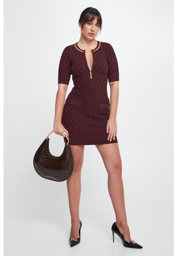 Elisabetta Franchi - Sukienka damska dzianinowa ELISABETTA FRANCHI. Materiał: dzianina