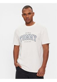 Tommy Jeans T-Shirt Varsity DM0DM18287 Biały Regular Fit. Kolor: biały. Materiał: bawełna