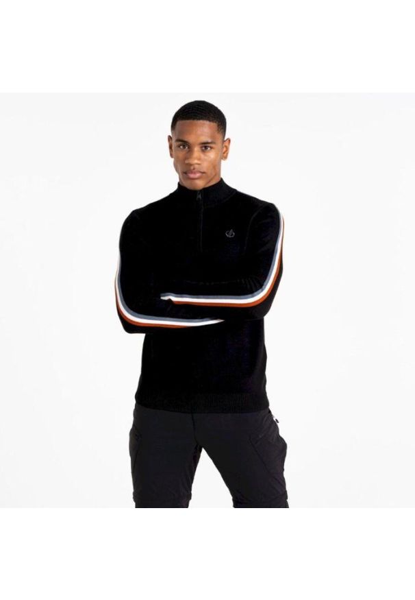 DARE 2B - Sweter turystyczny męski Dare2b Dutiful II 1/2 Zip. Okazja: na spacer. Kolor: czarny. Materiał: dzianina, polar. Styl: sportowy