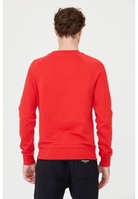 Balmain - BALMAIN Czerwona męska bluza Printed Sweatshirt, Rozmiar L. Kolor: czerwony