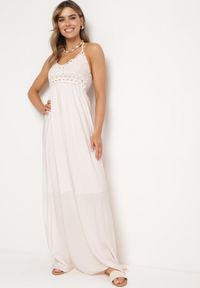 Born2be - Jasnoróżowa Sukienka Zerlaivo. Kolor: różowy. Materiał: koronka, bawełna. Wzór: aplikacja, koronka. Sezon: lato. Styl: boho. Długość: maxi #1