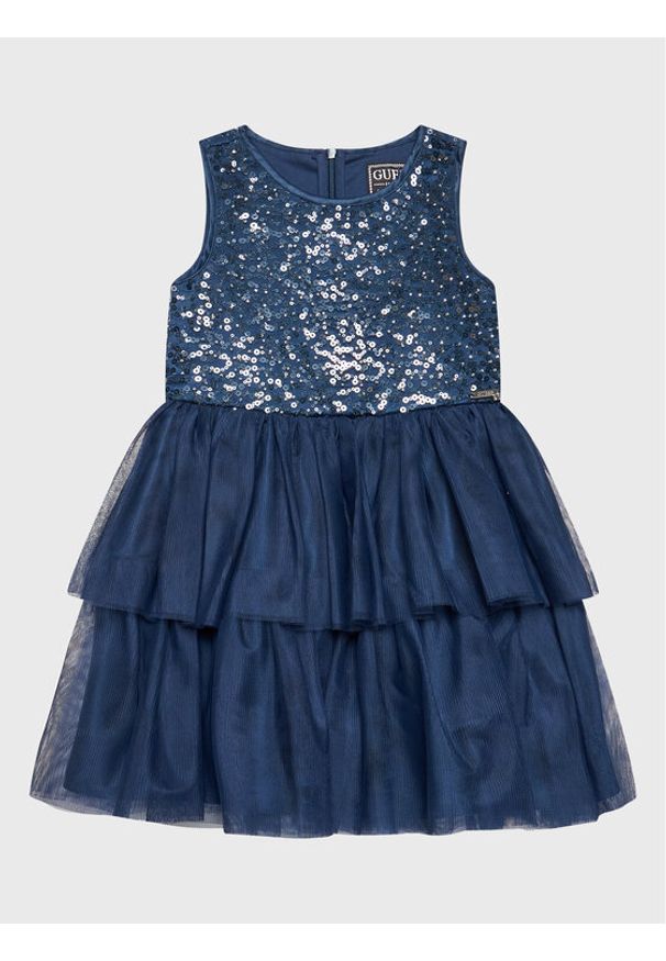 Sukienka elegancka Guess. Kolor: niebieski. Styl: elegancki