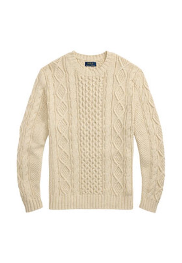 Polo Ralph Lauren Sweter 710917054003 Beżowy Regular Fit. Typ kołnierza: polo. Kolor: beżowy. Materiał: bawełna