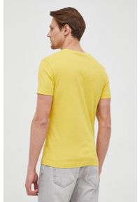 Calvin Klein Jeans t-shirt bawełniany kolor żółty z nadrukiem. Kolor: żółty. Materiał: bawełna. Wzór: nadruk