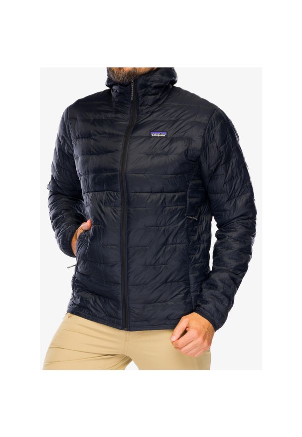 Kurtka trekkingowa męska Patagonia Micro Puff Hoody. Kolor: czarny