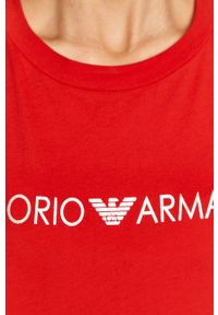 Emporio Armani Underwear - Emporio Armani - Sukienka. Okazja: na co dzień. Kolor: czerwony. Materiał: dzianina. Wzór: nadruk. Typ sukienki: proste. Styl: casual. Długość: mini #2