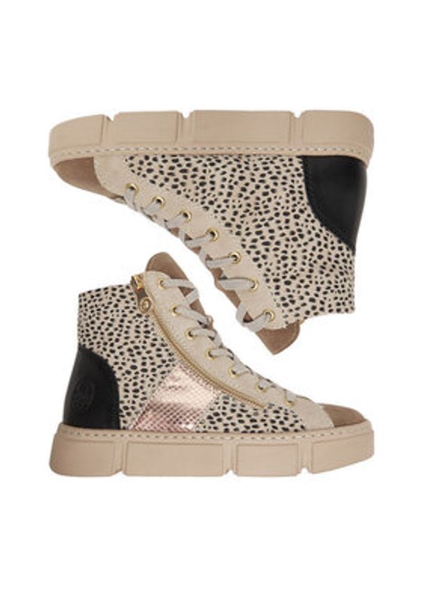 Rieker Sneakersy CEO-N5931-62 Beżowy. Kolor: beżowy. Materiał: materiał, syntetyk